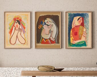 Abstract Spanish European Printable Vintage Gallery Wall Art | DIGITAL SET of 3 | Vintage Spanish Prints | Farmhouse Country