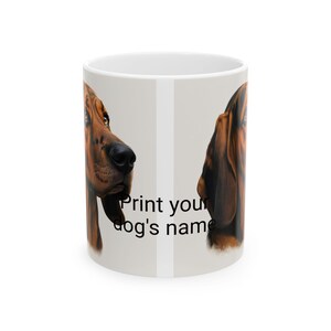 Personalized Bloodhound Mug, Custom Pet Lover Gift, Dog-Themed Coffee Cup, Unique Dog Owner Present, Perfect for Birthdays.