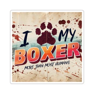 Boxer Liebe Aufkleber | Hunde Liebhaber Dekor, Haustier Geschenk, Auto Aufkleber, Laptop Aufkleber, personalisiertes Geschenk