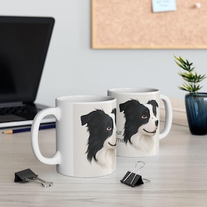 Personalized Border Collie Mug: Custom Pet Portrait Coffee Cup