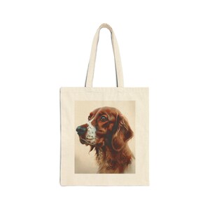 Personalized Irish Setter Canvas Tote Bag, Pet Shopping Bag, Eco-Friendly Dog Tote, Gift for Dog Owners, Dog Art Bag, Cute Pet Carrier