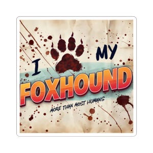 My Foxhound Kiss-Cut Stickers, Dog Lover Gifts, Cute Foxhound Stickers, Pet Owner Accessories, Laptop Decor, Funny Dog Stickers