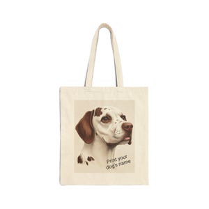 Personalized Pointer Tote Bag, Eco-Friendly Shopping Tote, Pet Lover Gift, Custom Bag, Dog Mom Tote, Birthday Present