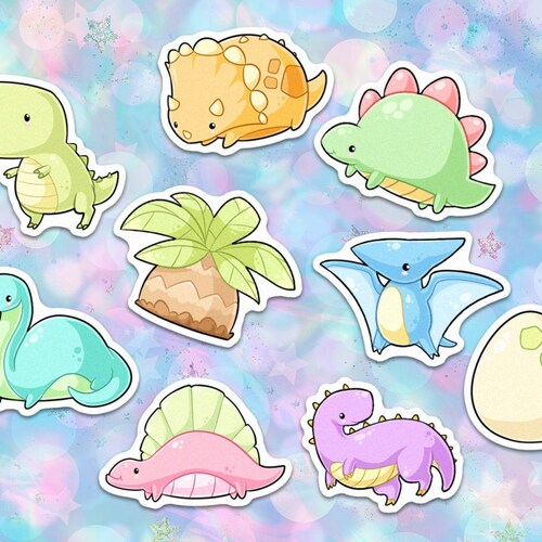40pcs Cute Dinosaur Kawaii Paper Stickers