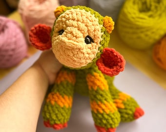 Handmade Chenille Yarn Crochet Monster Plush Toy – Desk Decor Gift