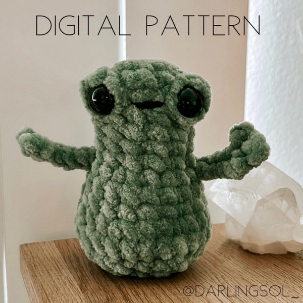 Derpy Desk Frog Crochet Pattern | Crochet Frog Pattern | Mini Crochet Pattern | DIY Crochet Pattern