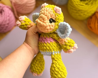 Handmade Chenille Yarn Crochet Monster Plush Toy – Desk Decor Gift