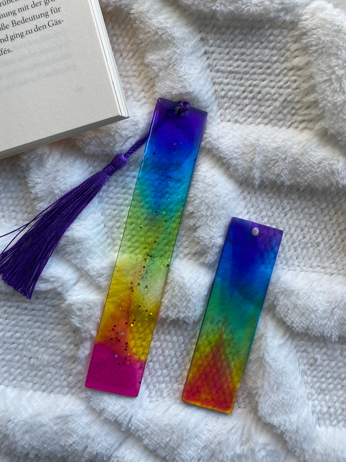 Rainbow Bookmark Epoxy resin Bookmarks Etsy