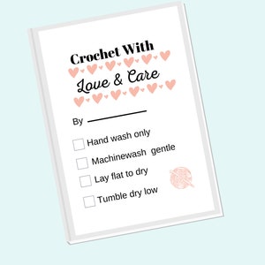 Im Handmade Printable Care Tags Labels PDF Only 