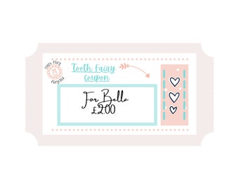 Tooth Fairy Coupons, instant download, A4 and US Letter
