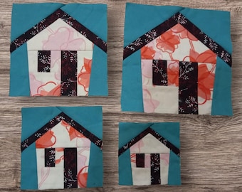 Mini House Awning Foundation Paper Piecing Sewing Template Pattern Quilting Patchwork