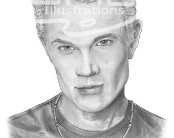 Original 11"x14" Pencil Artwork - Spike from Buffy the Vampire Slayer
