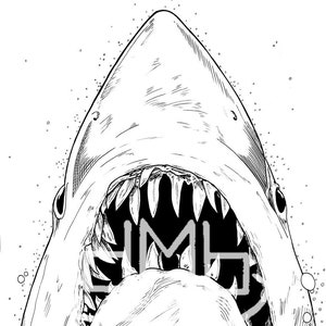 Original 11&quot;x14&quot; Inked Artwork - Jaws