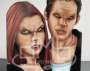 Vampire Willow and Xander from Buffy the Vampire Slayer Standup or Print