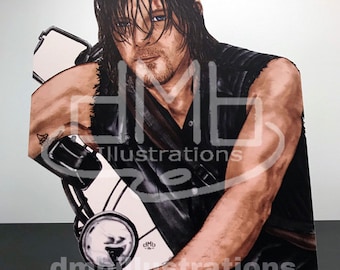 Biker Daryl Dixon - The Walking Dead Stand-up or Print