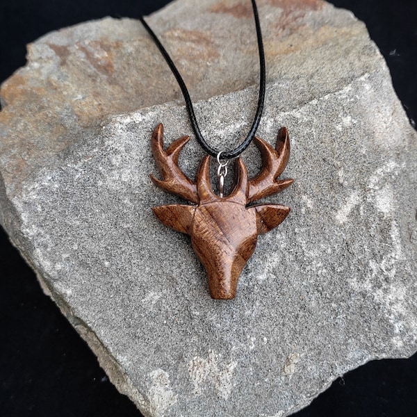 Hand Carved Wooden Deer Pendant, Deer jewelry, Handmade Wooden Neklace, Animal Pendant, Wooden Deer Pendant , Wooden Necklace, Carved charm