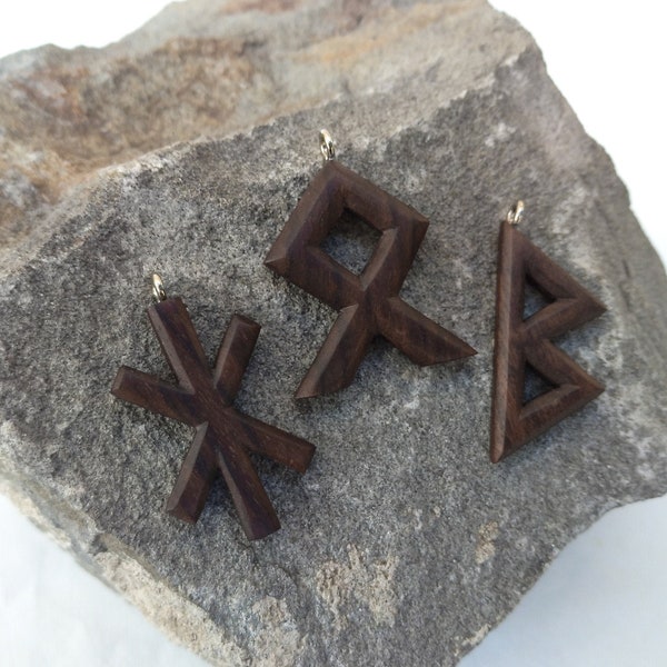 Hand Carved Viking Rune Pendant's, Othala Rune Necklace, Odal Viking Rune Pendant For Men, Viking Jewelry For Men, Norse Pendant, Berkana