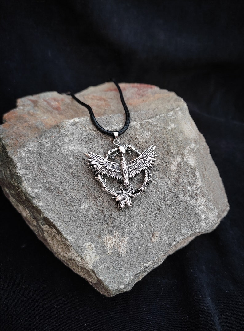 Stainless Steel Odin Raven Viking Pendant, Viking Raven Amulet Symbol