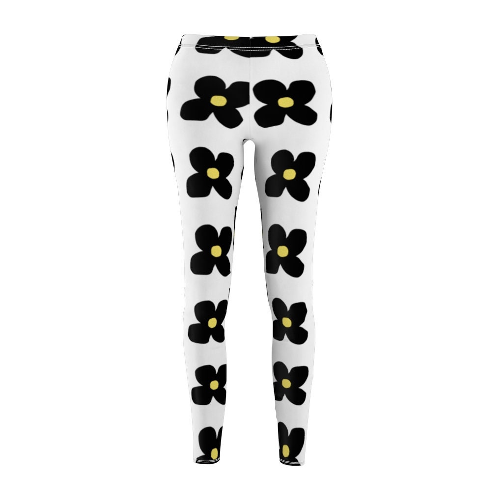 Marimekko Floral Print Leggings Seventies Yoga Pants Funny Workout Clothes  Black Floral Pants Feminist Gift Flower Power Pants -  Canada