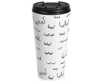 Boobie Travel Mug | Cartoon Boobs Stainless Steel Coffee Cup