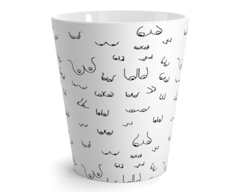 Taza Blanca Boobie Latte / taza de cáncer de mama / regalos para piqueros / taza feminista / experta en lactancia / liberar el pezón / taza de tetas / taza de tetas