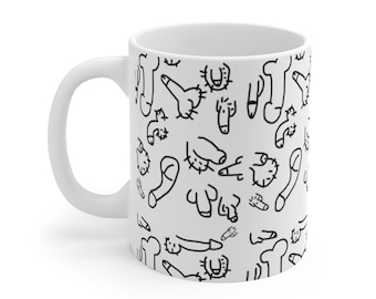Taza de pene / impresión de salchichas / taza de café pollas / pollas en una taza / regalo de hombre gay / despedida de soltero gay / penes presente / regalo para novia /