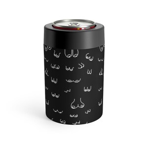 Black and White Boob can holder | boob koozie | funny koozie | breast cancer gift | bachelorette or bridesmaid gift | mardi gras gif