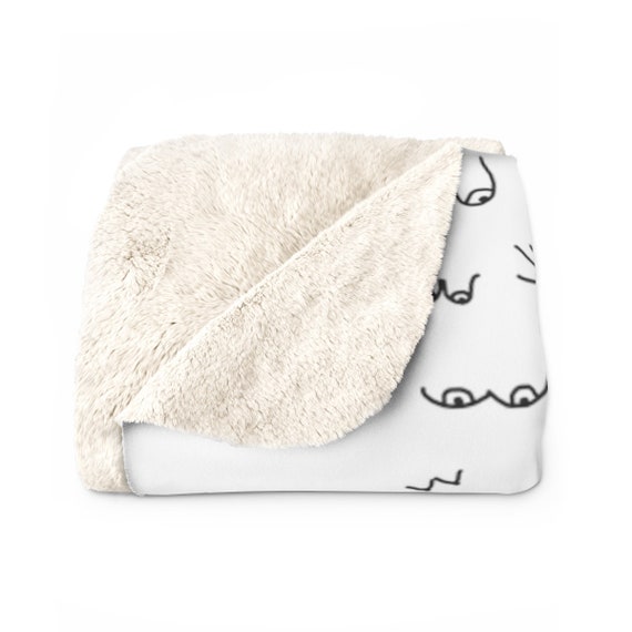 piramide Te Madison Gezellige witte boobies print fleece deken met faux fur rug - Etsy Nederland