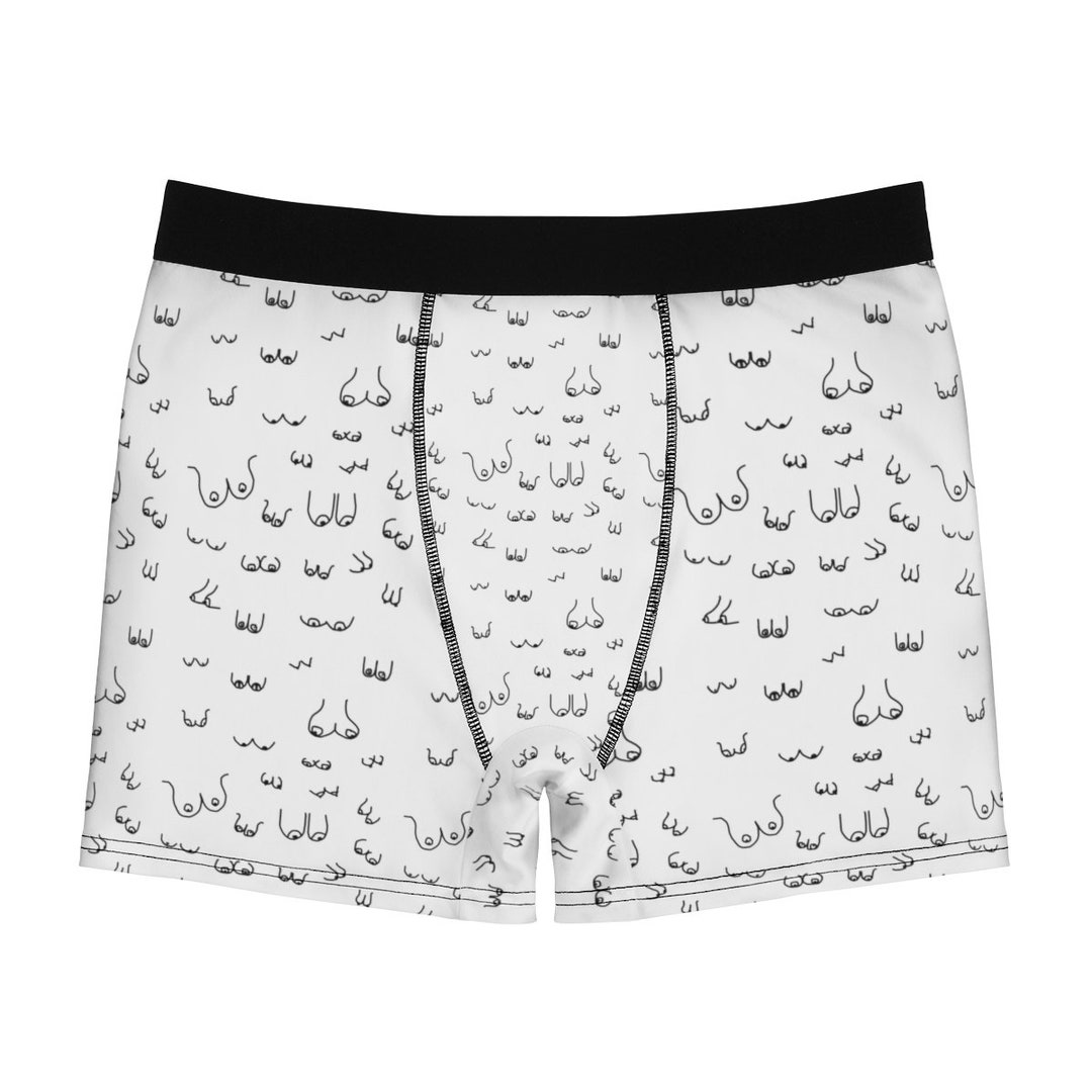 Boob Print Men's Boxer Briefs Funny Gifts for Him Male Feminist Gift