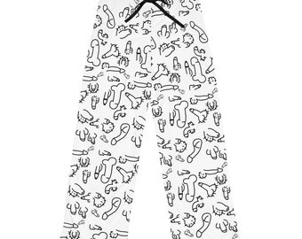 Pantalones de pijama de pene / pantalones de chándal wiener / pijamas con estampado de polla / regalo de despedida de soltera / pantalones de elefante blanco / pijama schlong