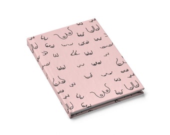 Boob Print Hardcover Journal | Pink Breast Cancer Diary
