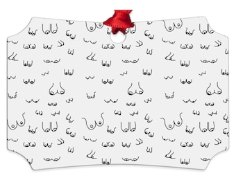 Adorno navideño de tetas metálicas / Decoración navideña feminista