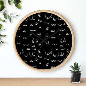 Black Bigger Boobs Wall Clock | Clock With Boobs | Lactation Expert
