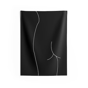Black line art print tapestry | funny wall tapestry | butt housewarming gift | butts decor | booty print decor | booty tapestry