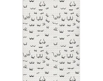 Boobie Dish Towels | Boobie Print Towel | Cartoon Boobie Tea Towel | Boobs Kitchenware | Lactation Expert | Titties Gift