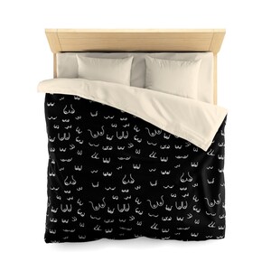 Couette blanche et noire | | de couette boob housse de couette féministe | | de literie girl power libérer le mamelon | couette en microfibre rose