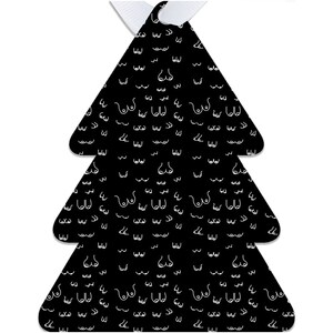 Boob Print Ornament | Boobies Ornament | Lactation Ornament | Breast Cancer Ornament | Funny Xmas Decor | Black Boob Print Metal Ornament