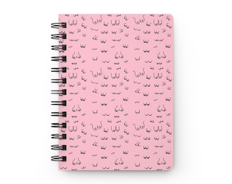 Boob notebook | breast cancer spiral notebook | lined page notebook for lactation consultant | breast cancer spiral bound diary | booby gift