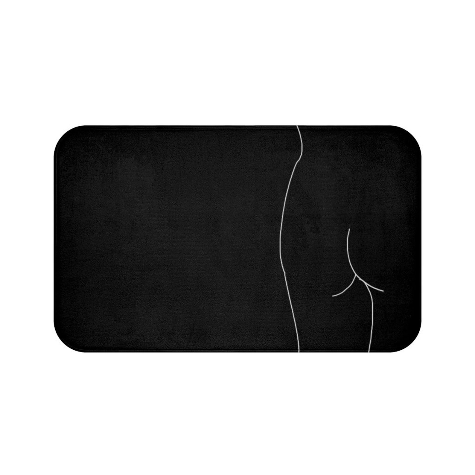 Black line art butt Bath Mat funny bath rug booty rug Etsy
