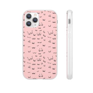 Pink Boob flexi phone case | feminist iphone case | funny phone cover | pink print samsung galaxy case | best friend gift | iphone 11