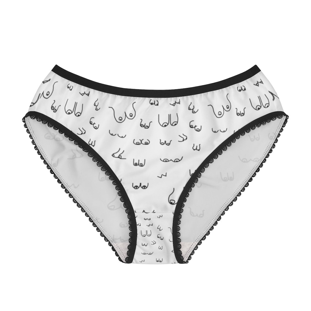 White Boob Underwear Pink Underwear Bridesmaid Gift Idea Bachelorette