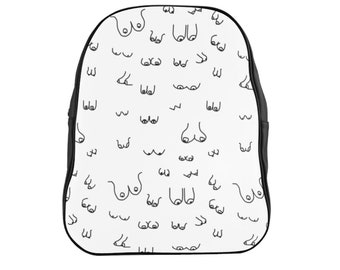 Boob Print Backpack | Black & White Design