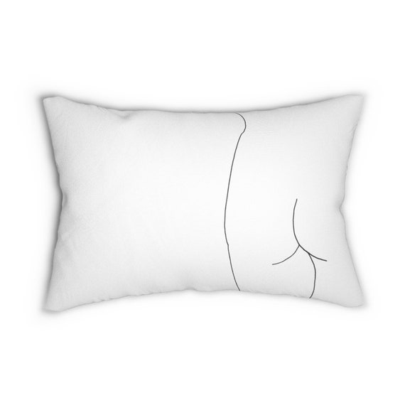 White Butt Print Booty Pillow Feminist Lumbar Pillow Feminist Pillow Booty  Gift Nice Butt Gift Feminist Gift 