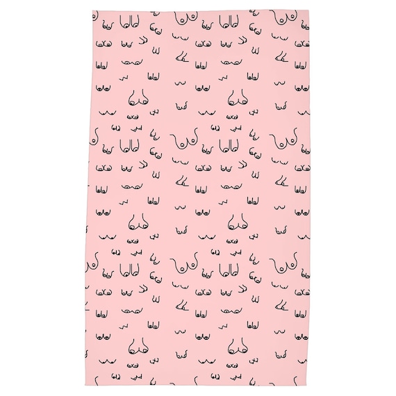 Pink Boob Tea Towel Boob Towel Pink Tea Towel Breast Cancer Towel