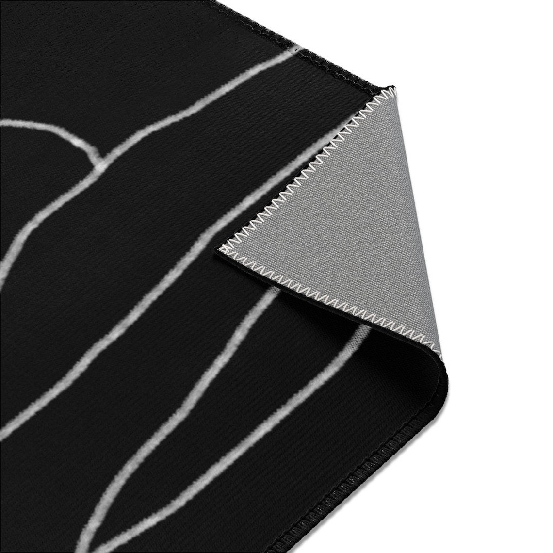 Black and White Line Art Silhouette | Minimalist Line Art Throw Rug ...