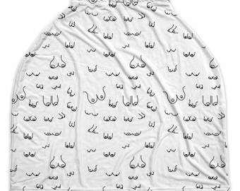 Funda para amamantar con diseño de pechos - Manta para dar el pecho - Regalo para baby shower - Decoración para la habitación del bebé - Mamá feminista