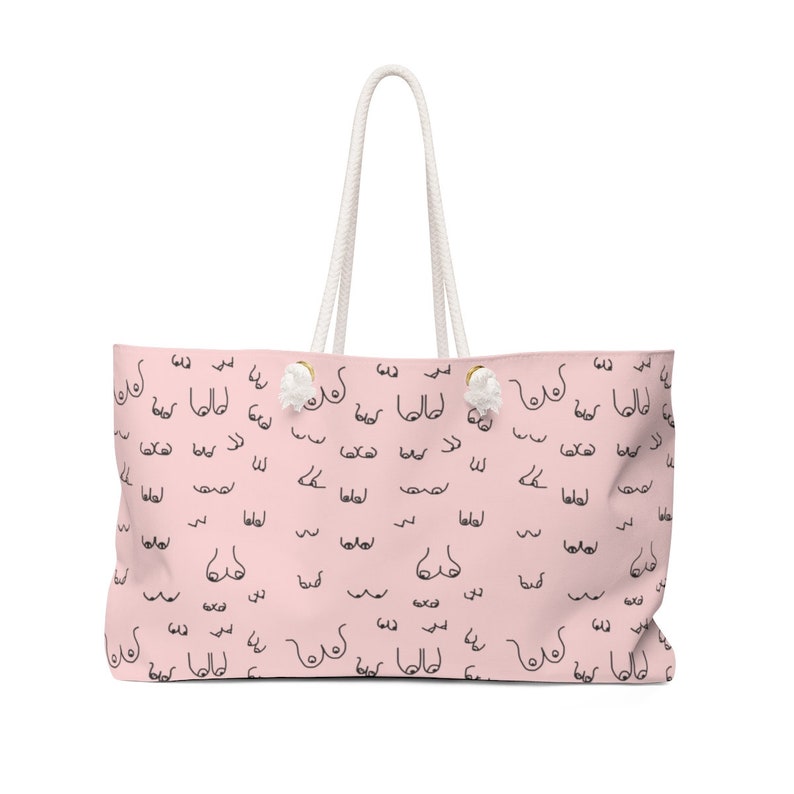 boobs gift boobs gift girly gift pink weekender bag boob luggage boob gift boobs bag boob tote Cute Pink Boob Weekender Bag