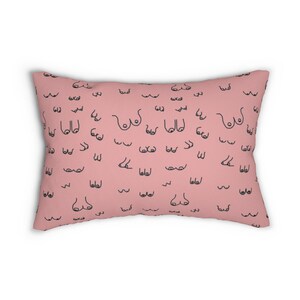Pink Booby print | boobies pillow | feminist lumbar pillow | feminist pillow | breastfeeding gift | lactation gift | breast cancer gift