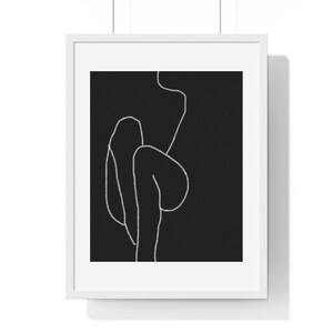 Black Line art legs crossed art print poster | silhouette wall art | feminist gift | girlfriend gift | wall art | funny framed wall a