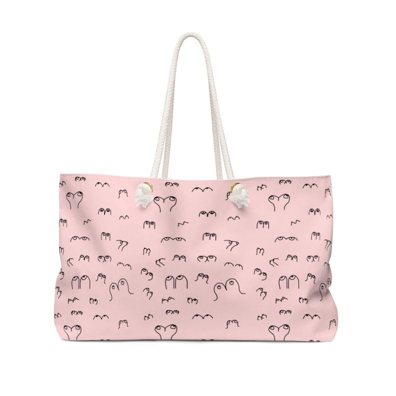 boobs gift boobs gift girly gift pink weekender bag boob luggage boob gift boobs bag boob tote Cute Pink Boob Weekender Bag